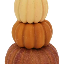 14" Cream, Orange & Red Decorative Pumpkin Stack by Ashland®