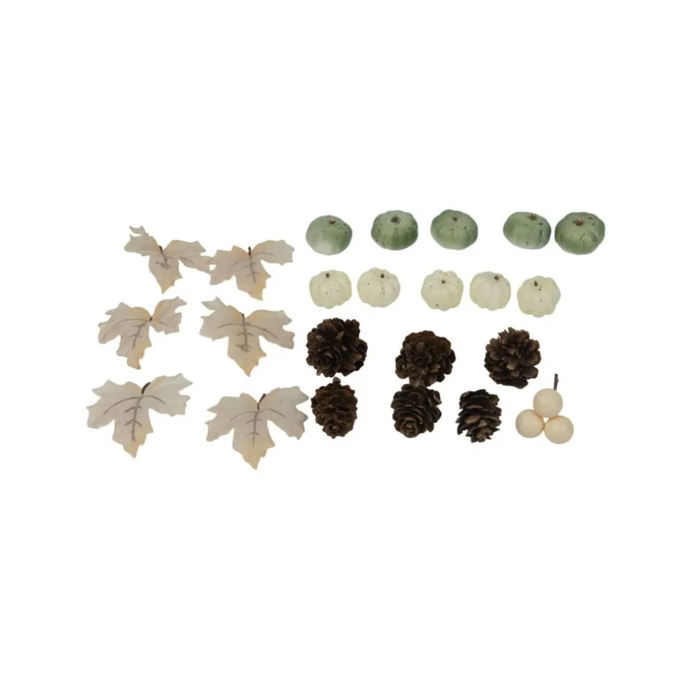 Cream Pumpkin, Pinecone, Leaf & Berry Decorative Components Mix by Ashland®