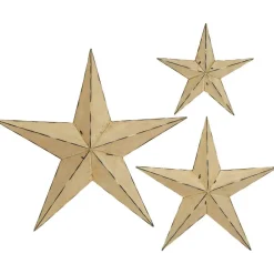 Cream Stars Rustic Metal Wall Decor Set