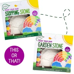 Creative Roots Paint Your Own Rainbow Stepping Stone Craft Kits for Kids, Ceramics to Paint, Ages 6+