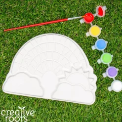 Creative Roots Paint Your Own Rainbow Stepping Stone Craft Kits for Kids, Ceramics to Paint, Ages 6+