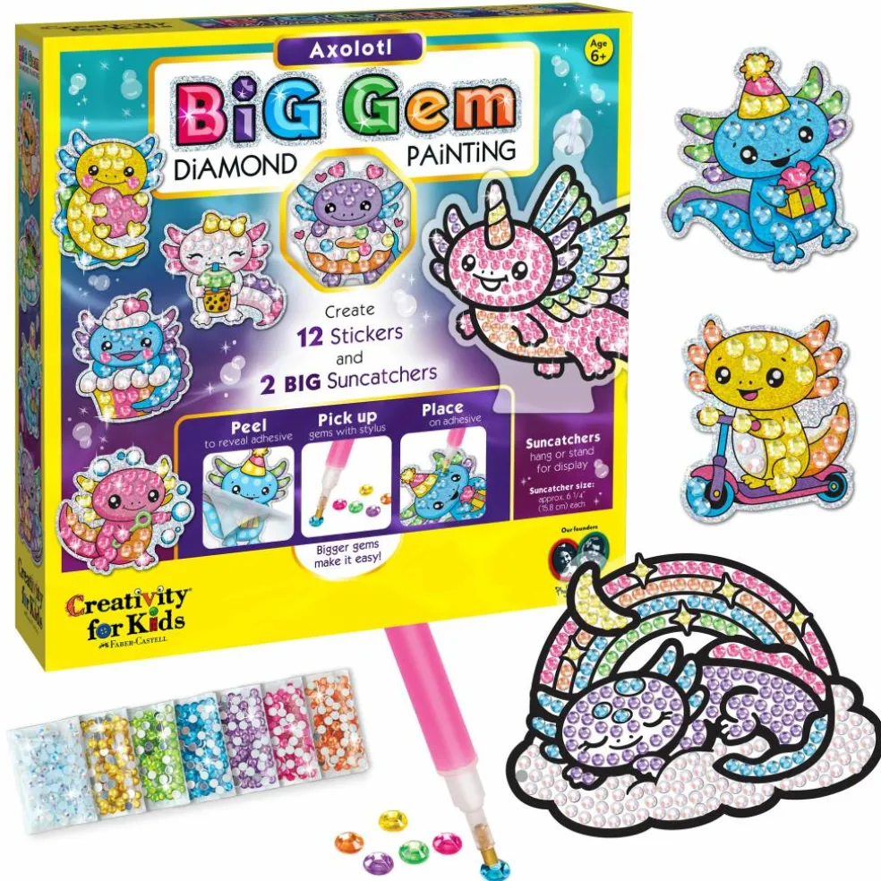 Creativity for Kids® Big Gem Diamond Painting Axolotl
