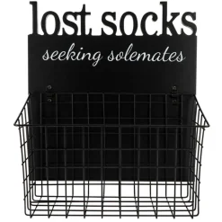 Creekview Home Emporium Seeking Soulmate Lost Socks Basket for Laundry Room Sign