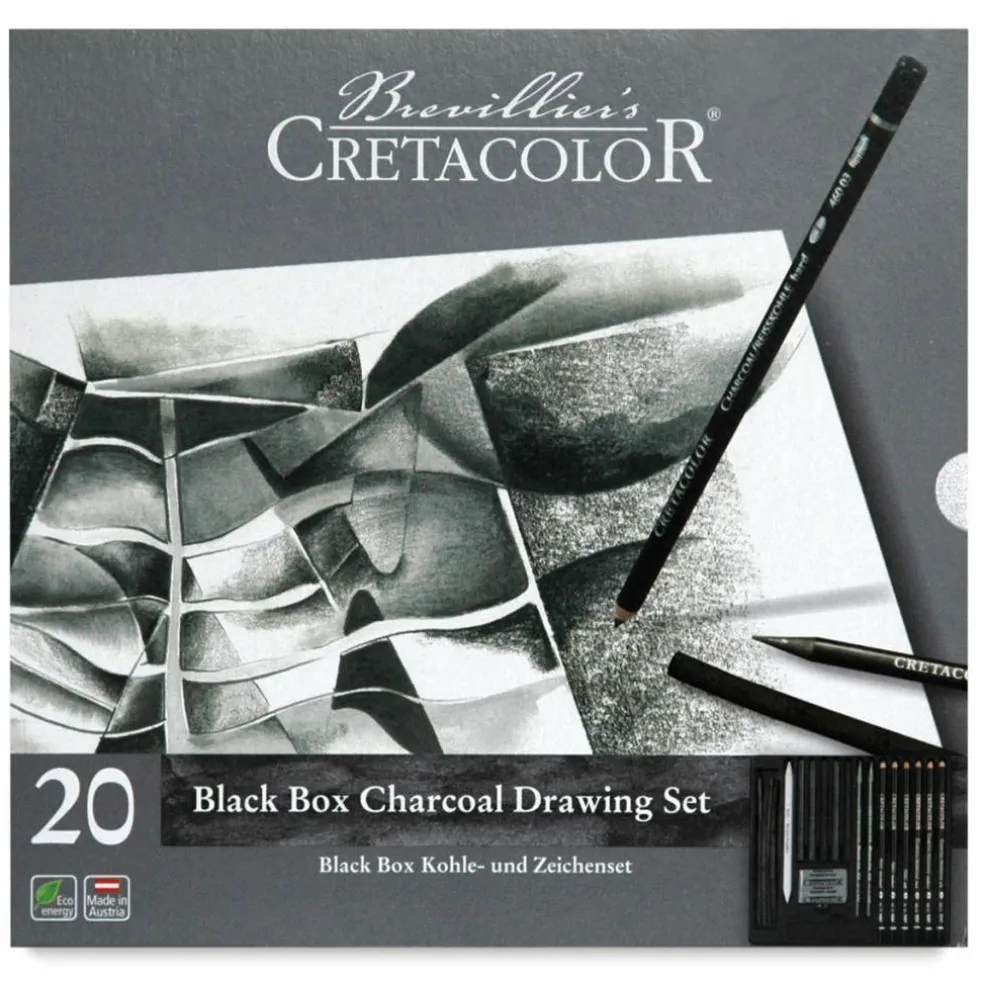 Cretacolor Black Box Charcoal Drawing Set - Complete Set