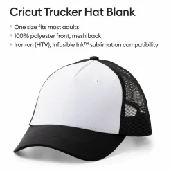Cricut® Black/White Trucker Hat Blank
