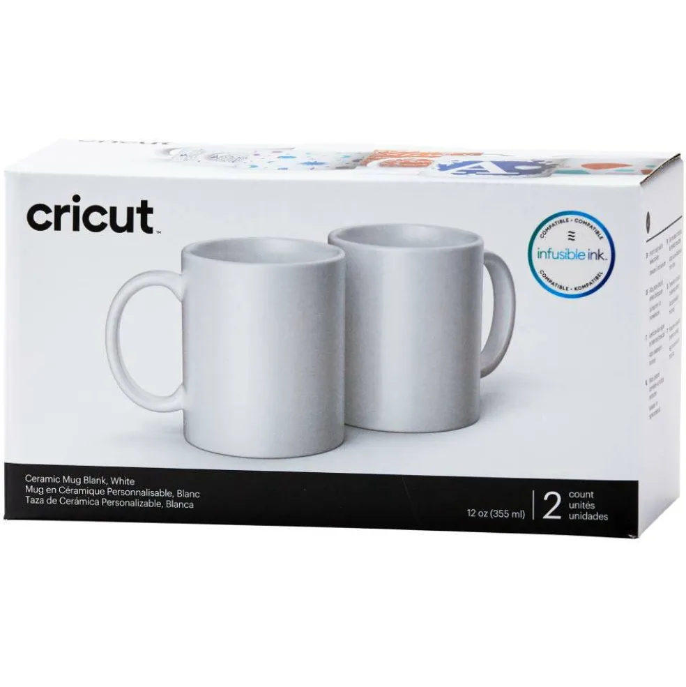 Cricut Ceramic Mug Blank, White - 12 oz/340 ml (2 ct)
