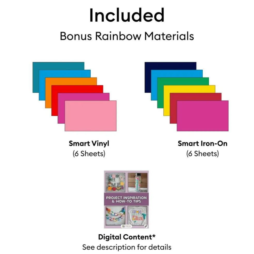 Cricut Explore 5 Rainbow Vinyl & Iron-On Bundle