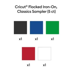 Cricut Flocked Iron-On Classics Sheets, 12 in x 12 in, 5 ct