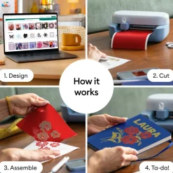 Cricut Joy 2 Essentials Bundle with Rainbow Smart Vinyl & Iron-On | Compact Cutting Machine for Labels, Cards & Personalized Gifts