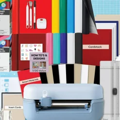Cricut Joy 2 Essentials Bundle with Rainbow Smart Vinyl & Iron-On | Compact Cutting Machine for Labels, Cards & Personalized Gifts