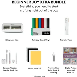 Cricut Joy Xtra Machine with Smart Vinyl Sampler Packs, Transfer Tape and Tool Set Bundle