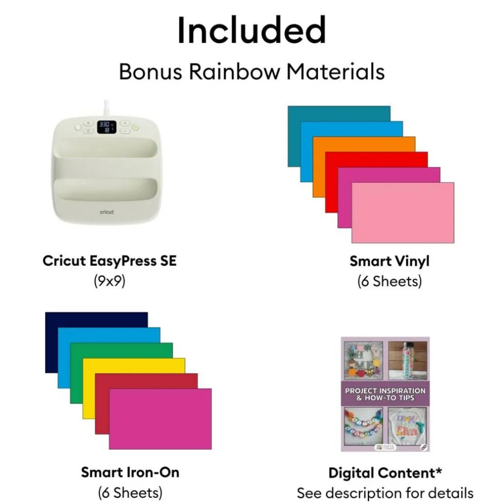 Cricut Maker 5 + EasyPress SE Apparel & Vinyl Craft Bundle