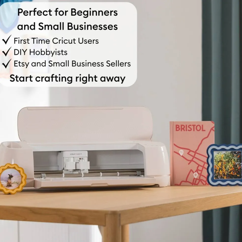 Cricut Maker 4 with EasyPress 3 Heat Press and Materials Bundle Corded Electric Die-Cutting Machine