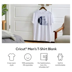 Cricut Mens T-Shirt Blank, Crew Neck