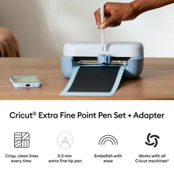 Cricut® 0.3mm Black Extra Fine Point Pens, 3ct. + Adapter