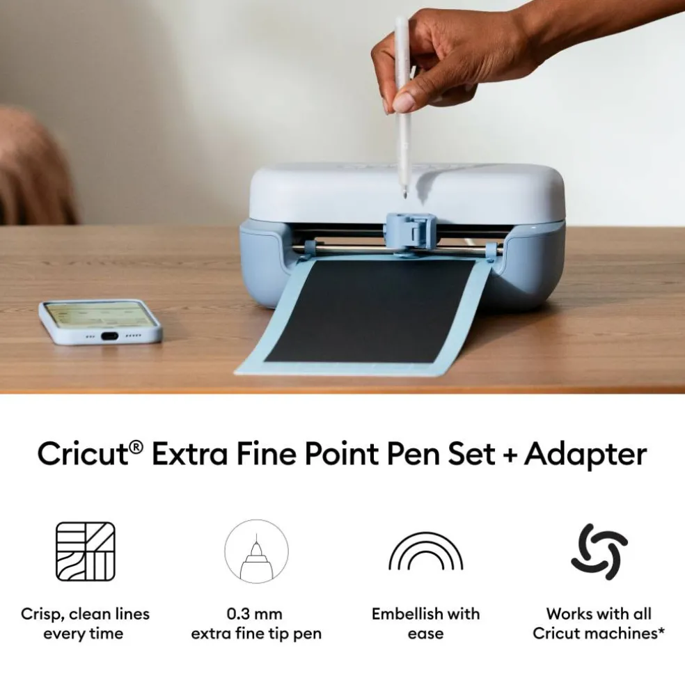 Cricut® 0.3mm Black Extra Fine Point Pens, 3ct. + Adapter