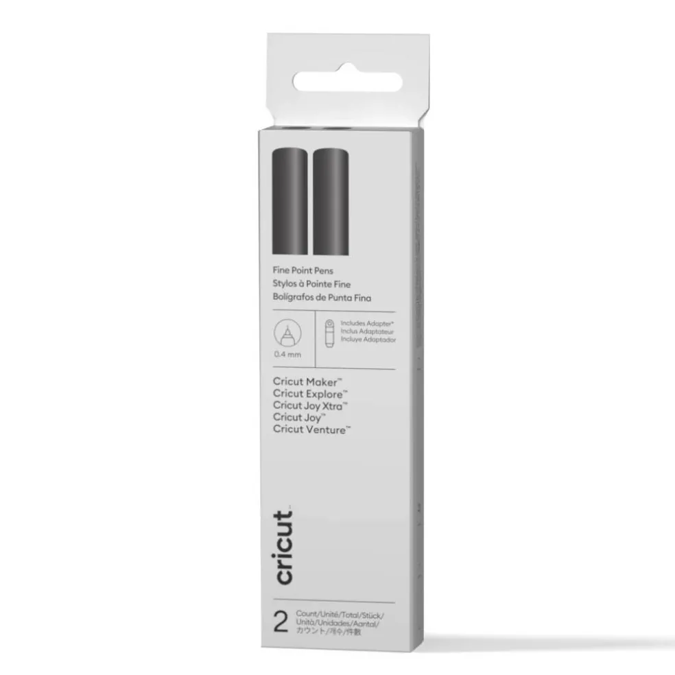 Cricut® 0.4mm Black Fine Point Pens, 2ct. + Adapter