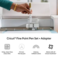 Cricut® 0.4mm Fine Point Pens Ultimate Sampler Set + Adapter