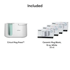 Cricut Mug Press Bundle for Custom Mugs, 12 Blanks