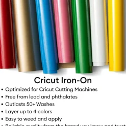 Cricut Premium Iron-On Rainbow Rolls Bundle - Bulk Multi-Colored Rainbow HTV