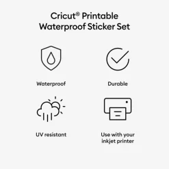 Cricut® Printable White US Letter Waterproof Holographic Sticker Set, 5ct.