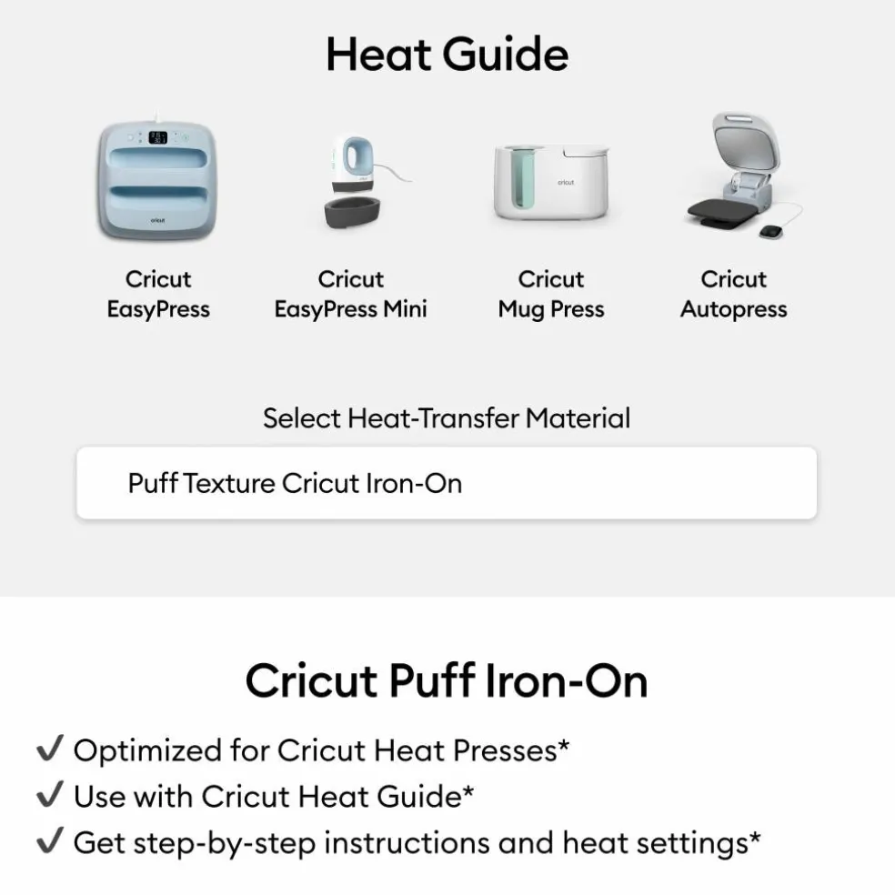 Cricut® Puff Iron-On Heat-Transfer Vinyl