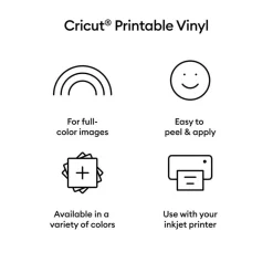Cricut Transparent Printable Vinyl Sheets, 8.5 in x 11 in, 40 ct