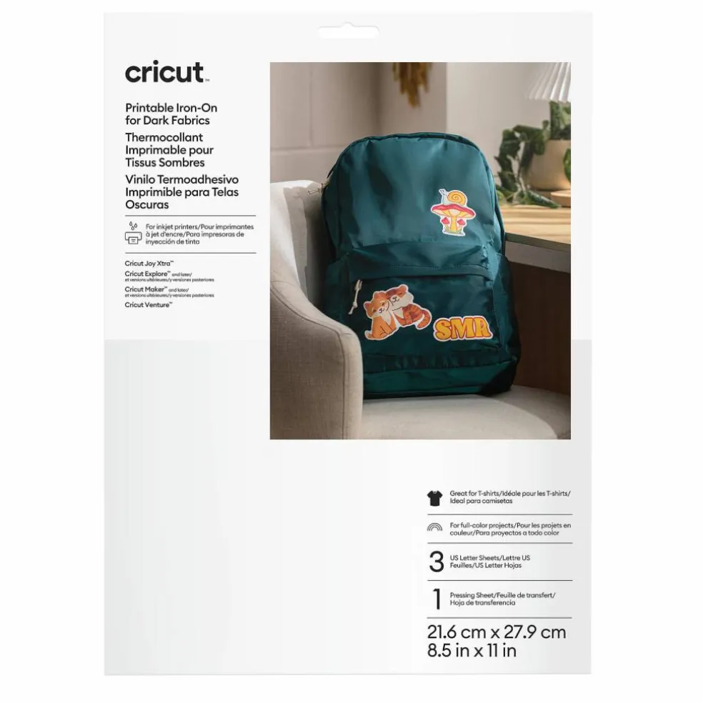 Cricut® US Letter Printable Iron-On For Dark Fabrics, 3ct.