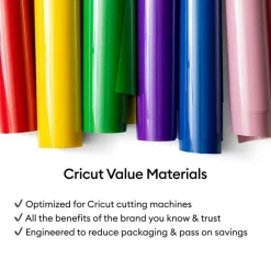 Cricut Value Rainbow Iron-On Rolls, 12 in x 3 ft, 10 ct