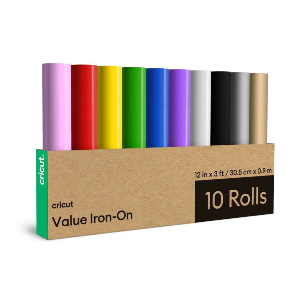 Cricut Value Rainbow Iron-On Rolls, 12 in x 3 ft, 10 ct