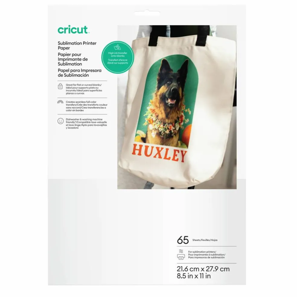 Cricut® 8.5" x 11" Sublimation Printer Paper, 65 Sheets