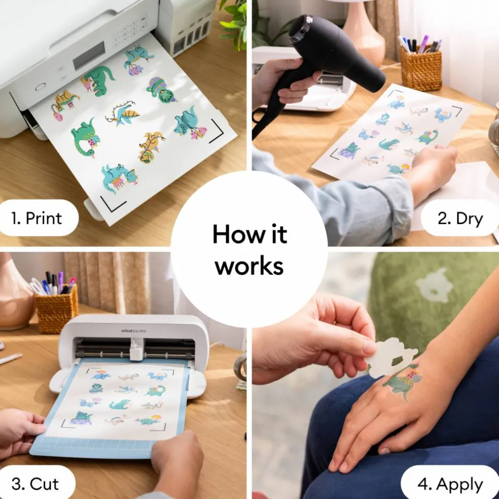 Cricut® 8.5" x 11" Transparent Printable Temporary Tattoo Sheets, 3ct.