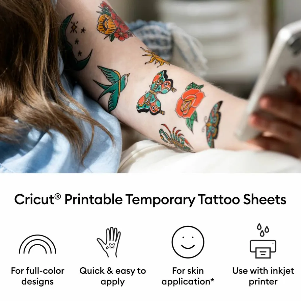 Cricut® 8.5" x 11" Transparent Printable Temporary Tattoo Sheets, 3ct.