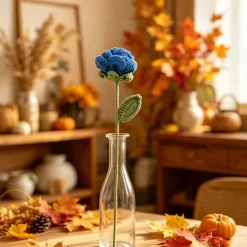 13" Crochet Blue Rose Pick by Ashland®