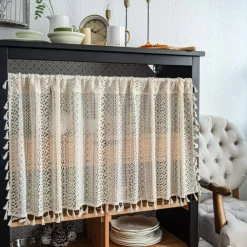 Crochet Curtain Valance for Kitchen Window - 24