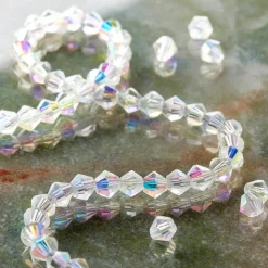 Crystal Faceted Glass Bicone Beads, 4mm by Bead Landing™