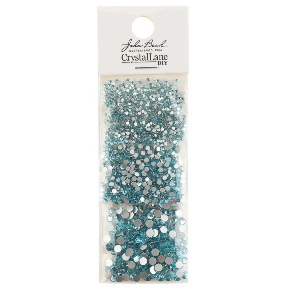 Crystal Lane DIY Assorted Glass Round Flatback Rhinestones Combo