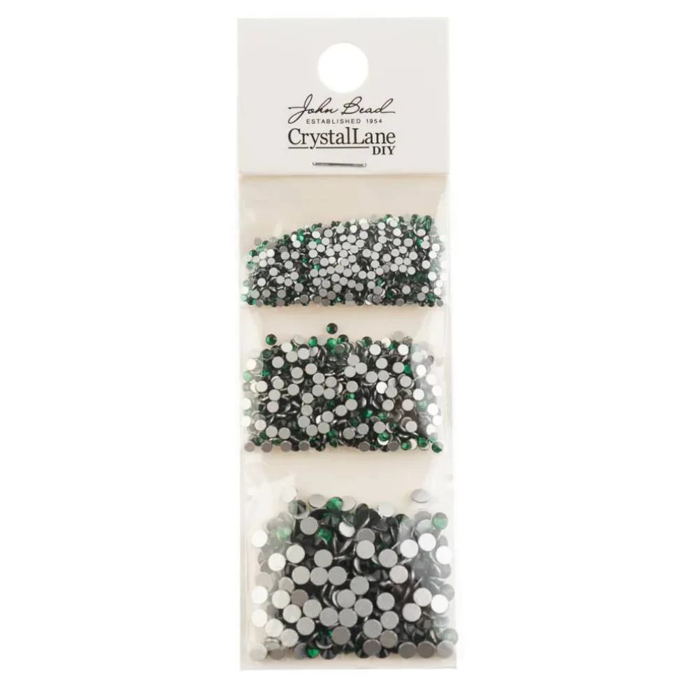 Crystal Lane DIY Assorted Glass Round Flatback Rhinestones Combo