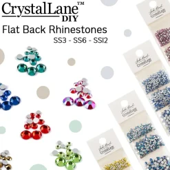 Crystal Lane DIY Assorted Glass Round Flatback Rhinestones Combo