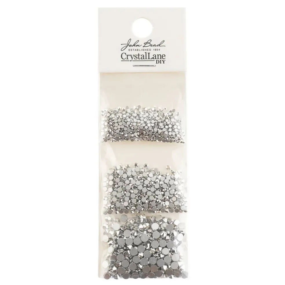 Crystal Lane DIY Assorted Glass Round Flatback Rhinestones Combo