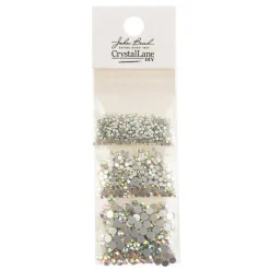 Crystal Lane DIY Assorted Glass Round Flatback Rhinestones Combo