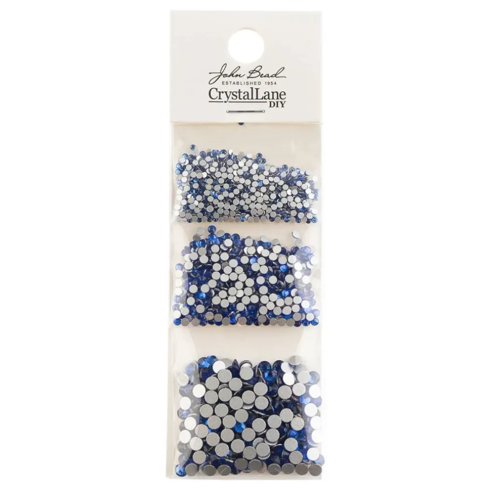 Crystal Lane DIY Assorted Glass Round Flatback Rhinestones Combo