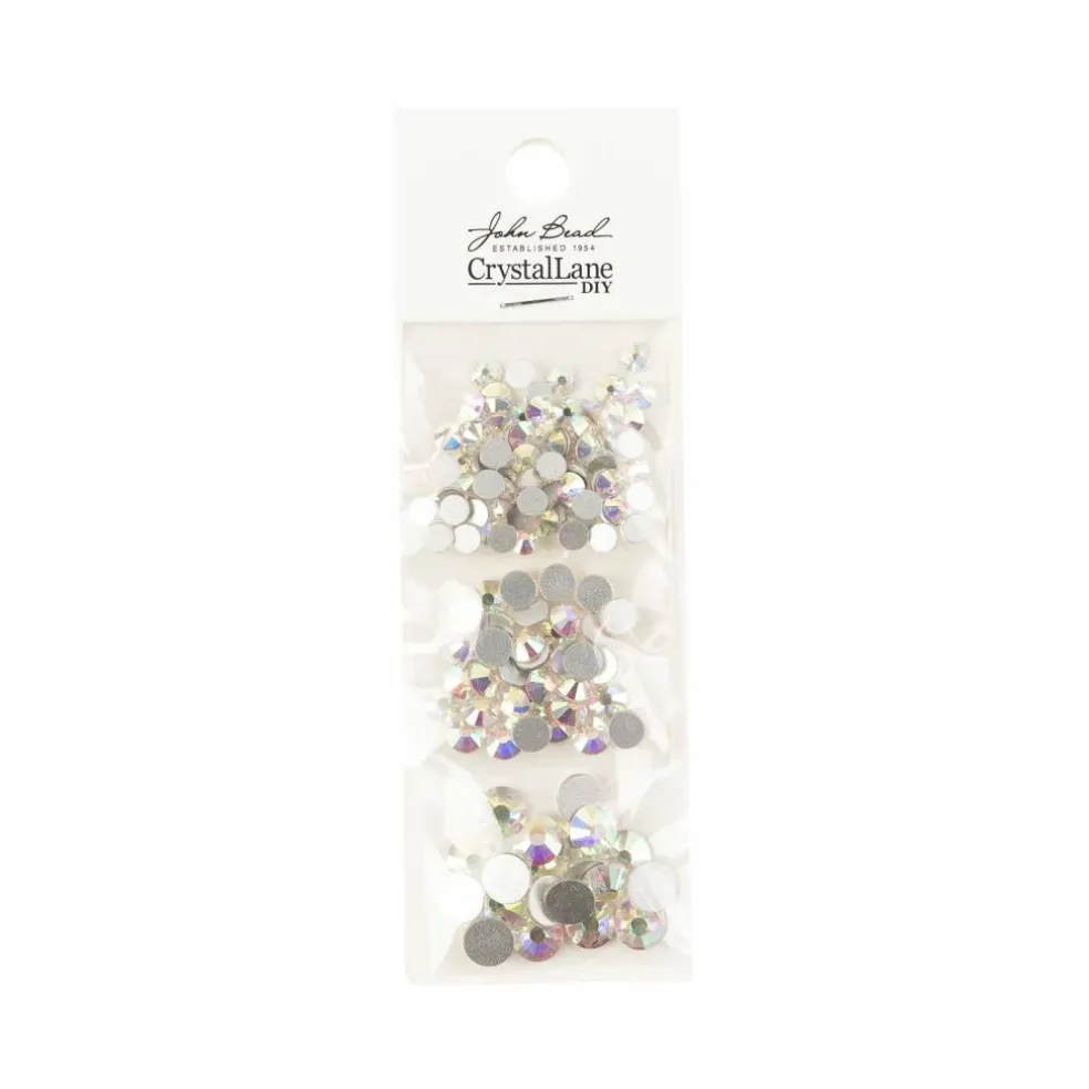 Crystal Lane DIY Assorted Round Glass Flatback Rhinestones Combo