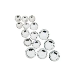 Crystal Lane DIY Assorted Round Glass Flatback Rhinestones Combo