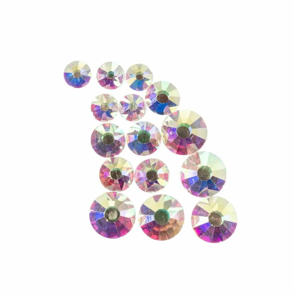 Crystal Lane DIY Assorted Round Glass Flatback Rhinestones Combo