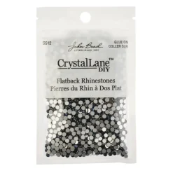 Crystal Lane DIY SS12 Glass Round Flatback Rhinestones, 2880ct.