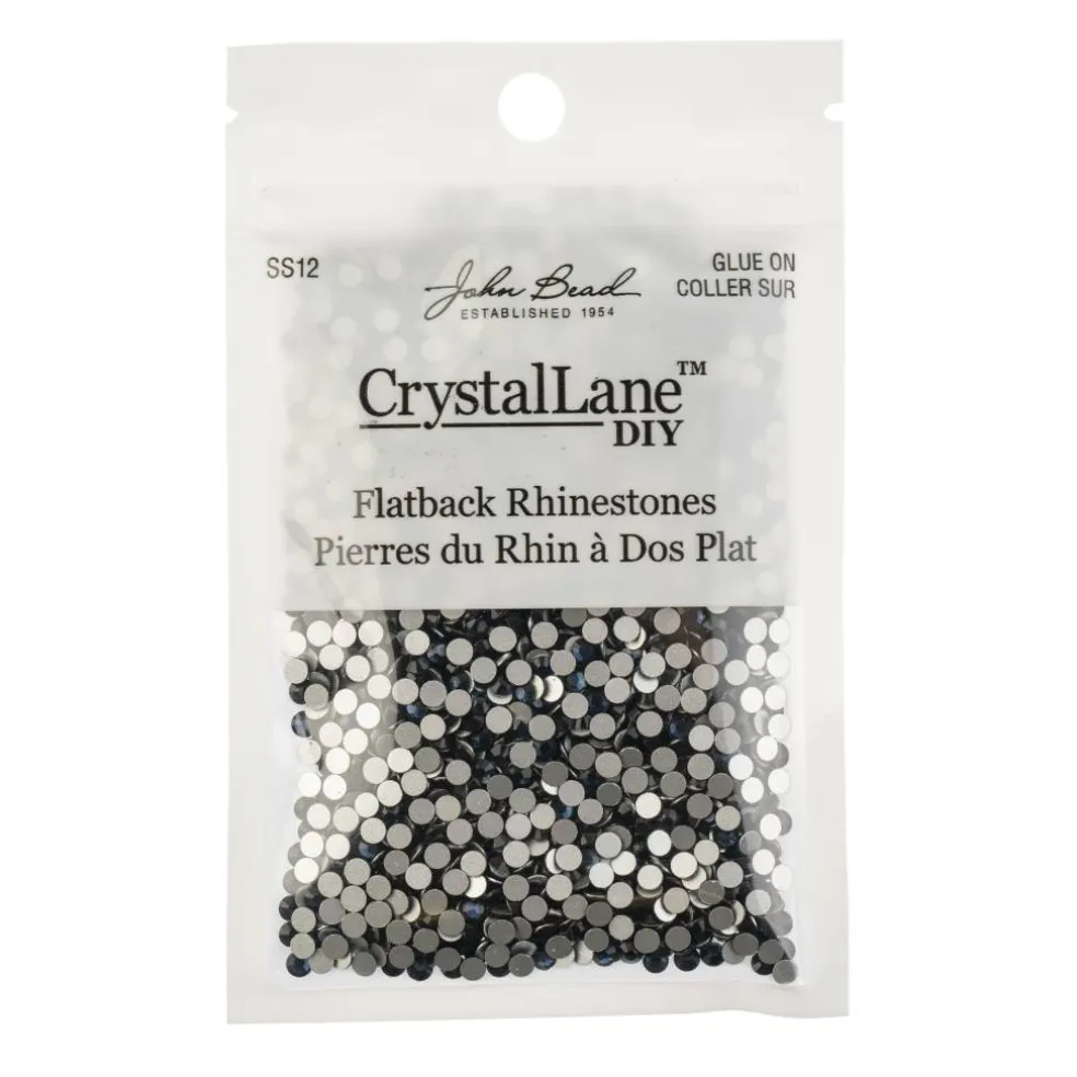 Crystal Lane DIY SS12 Glass Round Flatback Rhinestones, 2880ct.