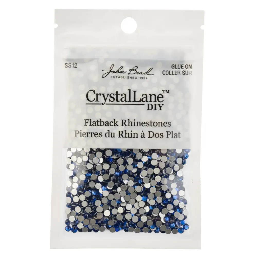 Crystal Lane DIY SS12 Glass Round Flatback Rhinestones, 2880ct.