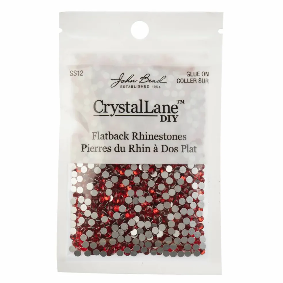 Crystal Lane DIY SS12 Glass Round Flatback Rhinestones, 2880ct.