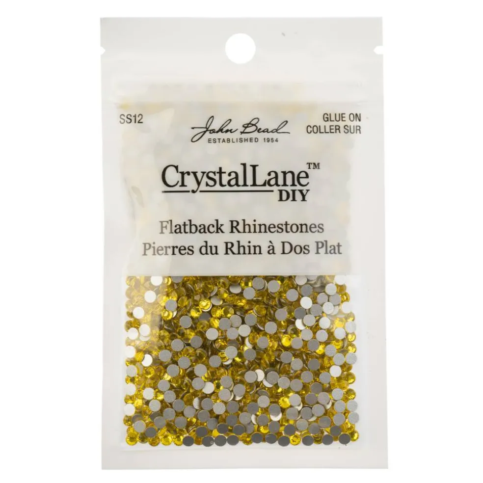 Crystal Lane DIY SS12 Glass Round Flatback Rhinestones, 2880ct.